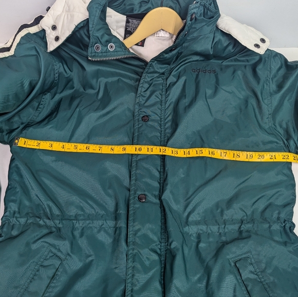 Vintage Adidas Winter Jacket, 90's Adidas 3 Stripe Big Logo Parka Coat - Picture 8 of 15